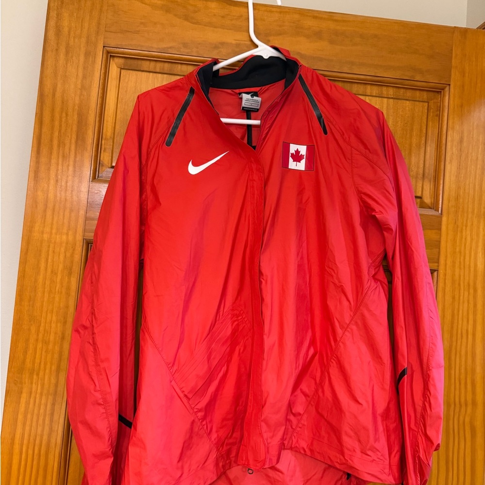 Nike Red Windbreaker with Canada Flag